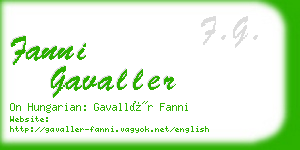 fanni gavaller business card